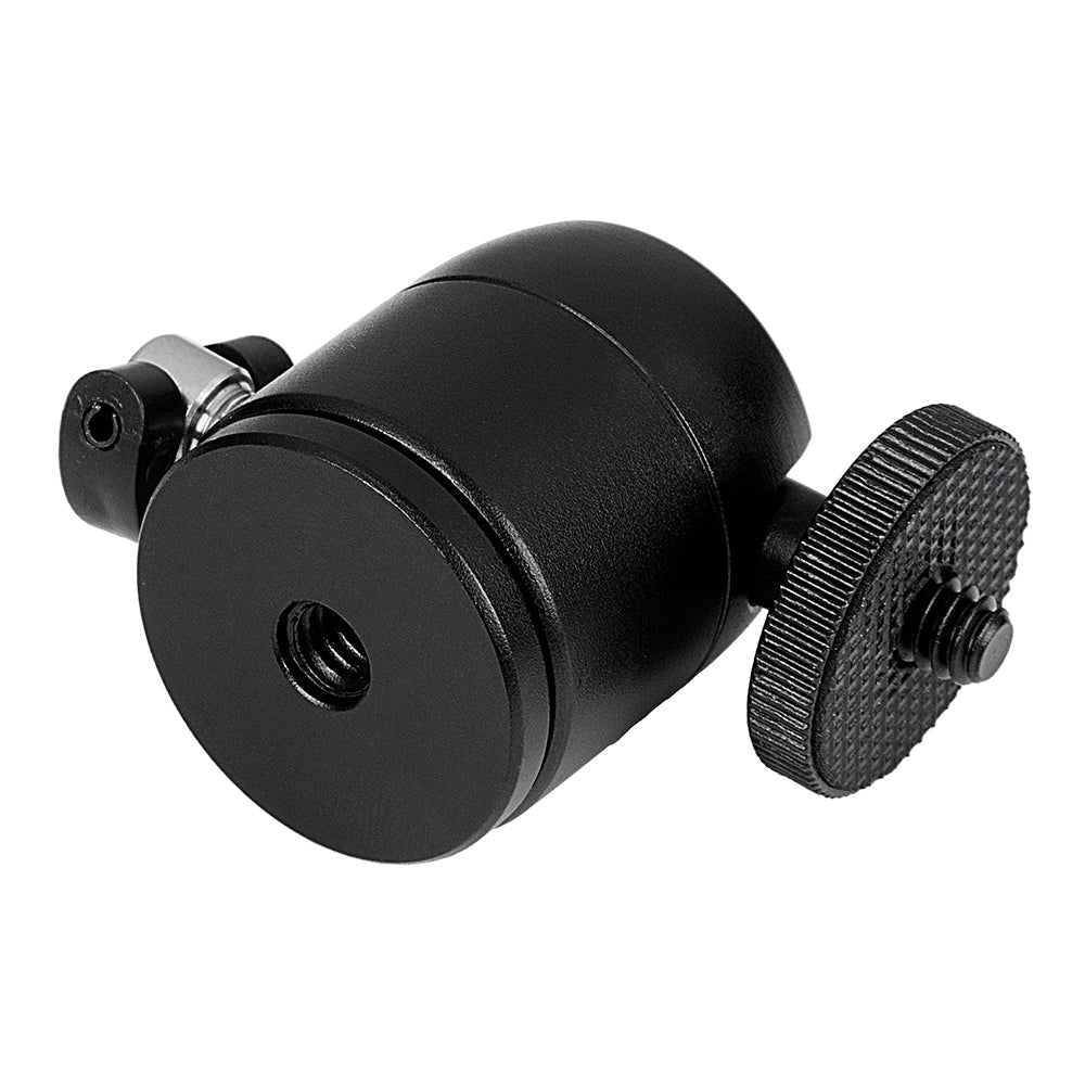Universal 1/4"-20 Camera Accessory Mount with Mini Ball Head - Multi-Function Swivel Joint for 1/4"-20 Male Studs