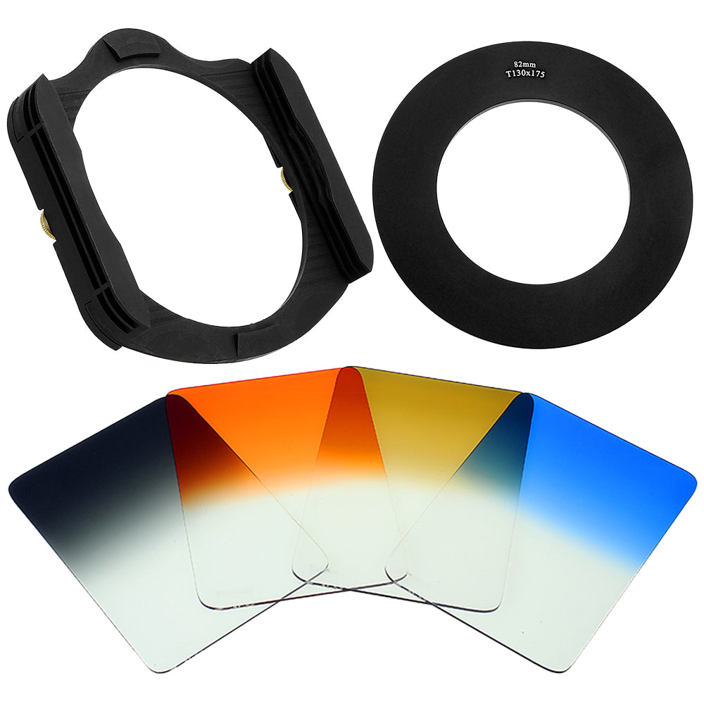 Fotodiox Pro 130mm Filter System Kit: 130mm Filter Holder, 4x 130mm Graduated Filters & Lens Adapter Ring - Compatible with Fotodiox Pro 130x175mm Filters and Cokin X-Pro (XL) Series Filters