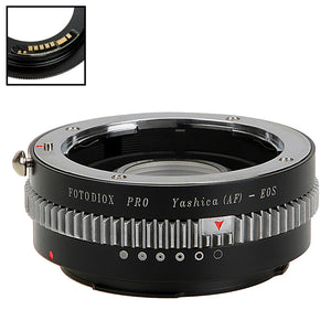 Fotodiox Pro Lens Mount Adapter Compatible with Yashica 230 AF SLR Lens to Canon EOS (EF, EF-S) Mount SLR Camera Body - with Generation v10 Focus Confirmation Chip and Built-In Aperture Control Dial