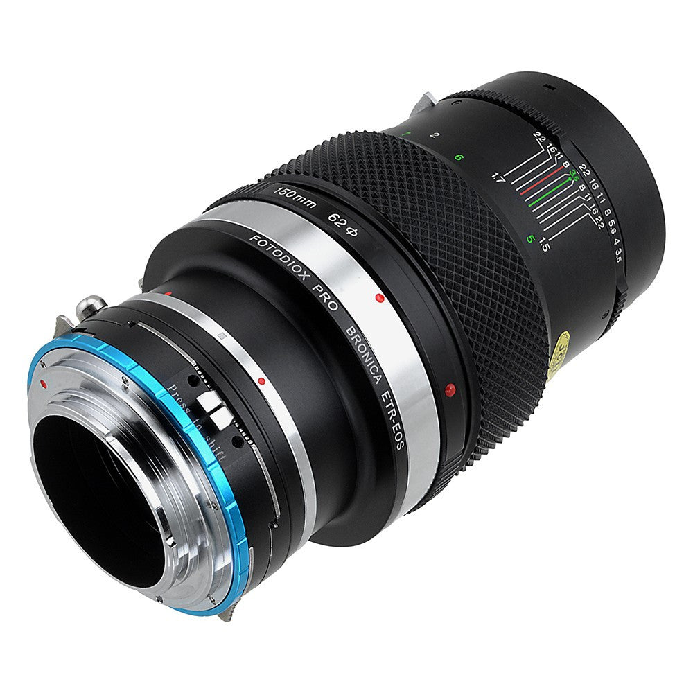 Fotodiox Pro Shift  Lens Mount Adapter - Bronica ETR Mount SLR Lenses to Sony Alpha E-Mount Mirrorless Camera Body