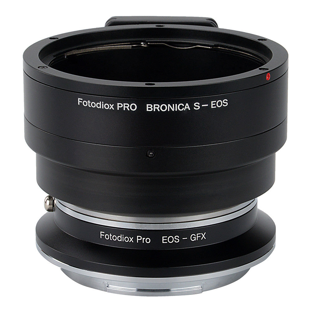 Fotodiox Pro Lens Mount Double Adapter, Bronica S Mount and Canon EOS (EF / EF-S) D/SLR Lenses to Fujifilm G-Mount GFX Mirrorless Digital Camera Systems (such as GFX 50S and more)