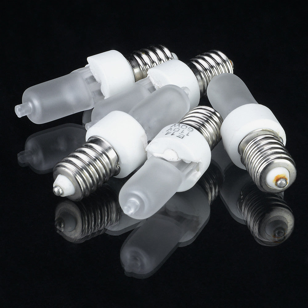 Fotodiox 5x E14 Modeling Bulb (60w 110v) JD Q60F/E14 Frosted Halogen Light Bulb, - Set of 5 Replacement Modeling Bulbs for Photo Studio Strobe Lighting