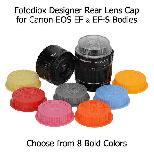 Fotodiox Designer Yellow Rear Lens Cap for all Canon EOS Lenses (fits both EF & EF-s Lenses)