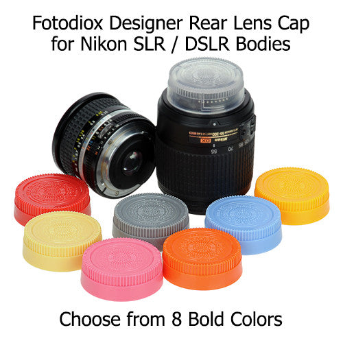 Fotodiox Designer Yellow Rear Lens Cap for All Nikon / Nikkor F Lenses(fits F, non-AI, AI, AIS, AF, AFD, AFS, G, DX, FX Lenses)