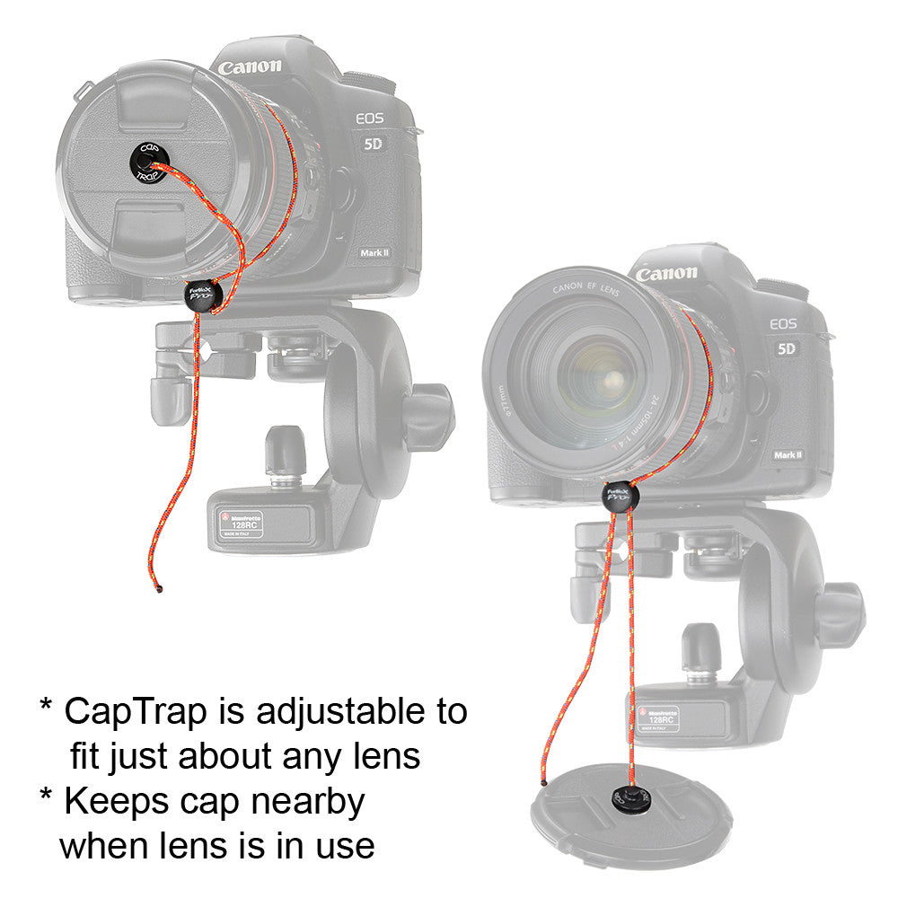 Fotodiox Pro CapTrap - Lens Cap Keeper, Leash/Safety Cord for Sony, Canon, Nikon, Olympus, Pentax, Samsung, Panasonic and Fujifilm Lens Caps
