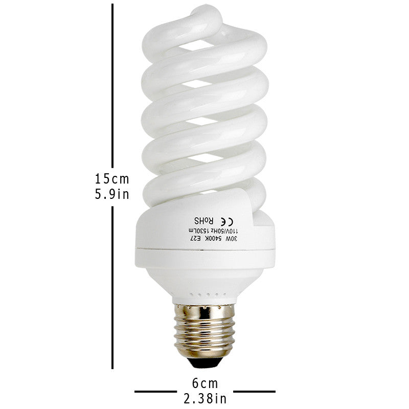 30 Watt Daylight Compact Fluorescent (CFL) Light Bulb, Full Spectrum (5400k CRI~90) Daylight White Light High-Wattage Bulb, Great for Photo & Video Light Fixtures