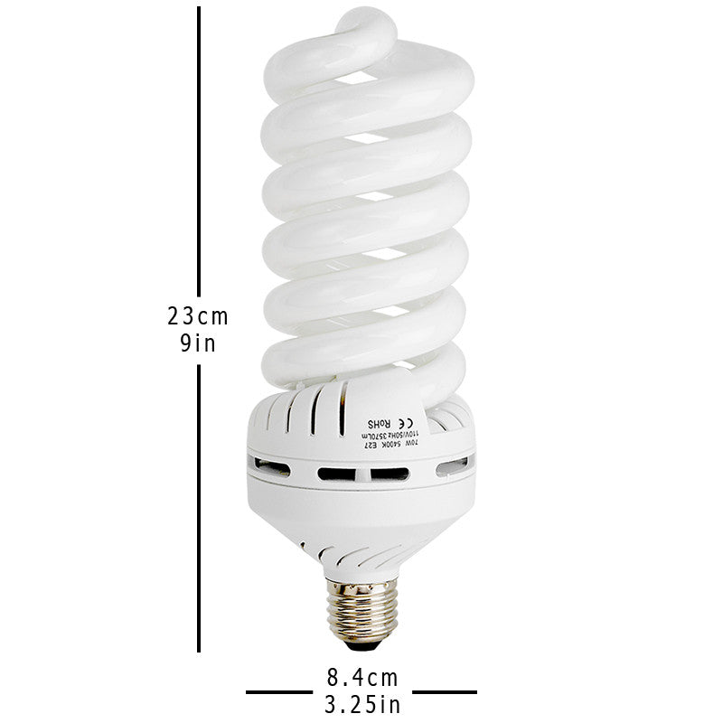 70 Watt Daylight Compact Fluorescent (CFL) Light Bulb (Single), Full Spectrum (5400k CRI~90) Daylight White Light High-Wattage Bulb, Great for Photo & Video Light Fixtures