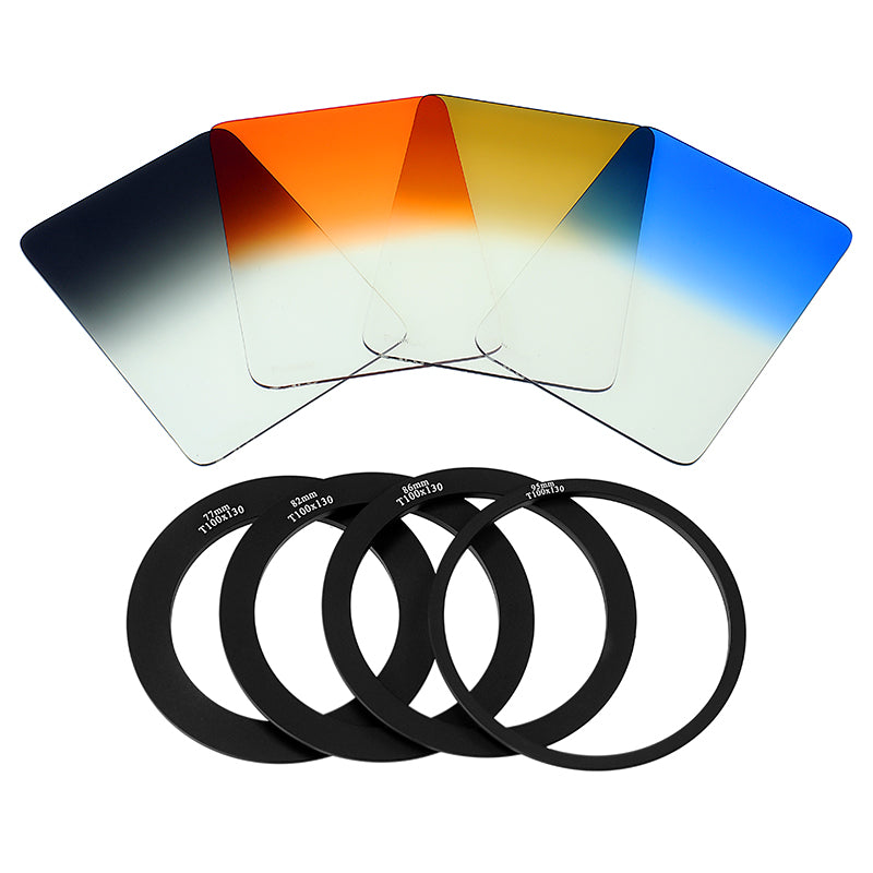 Fotodiox Pro 100mm Filter System Kit: 100mm Filter Holder, 4x 100mm Graduated Filters & Lens Adapter Ring - Compatible with Fotodiox Pro 100x135mm Filters and Cokin Z-Pro (L) Series Filters