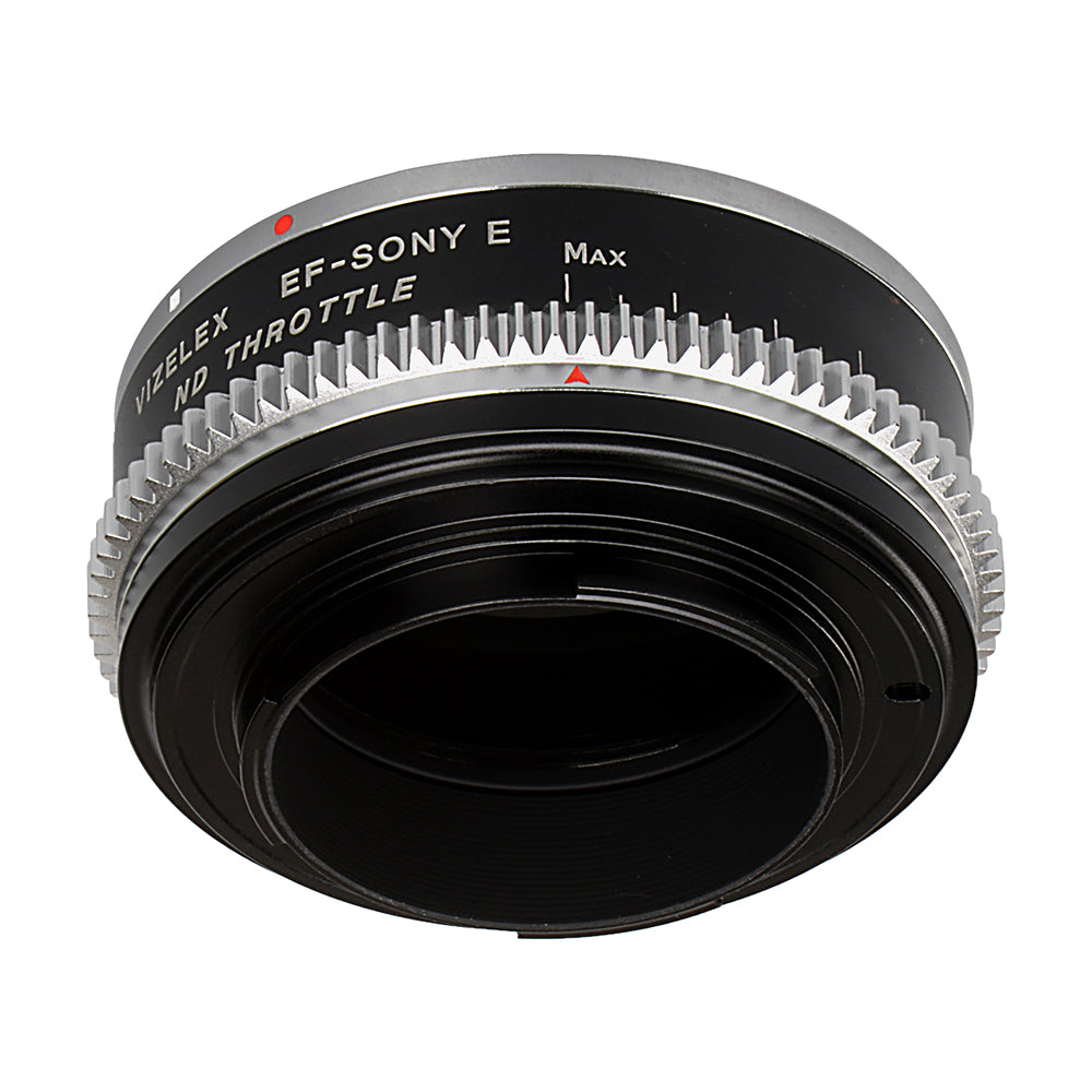 Vizelex Cine ND Throttle Lens Mount Double Adapter - Contax/Yashica (CY) SLR & Canon EOS (EF, EF-S) Mount Lenses to Sony Alpha E-Mount Mirrorless Camera Body with Built-In Variable ND Filter (2 to 8 Stops)