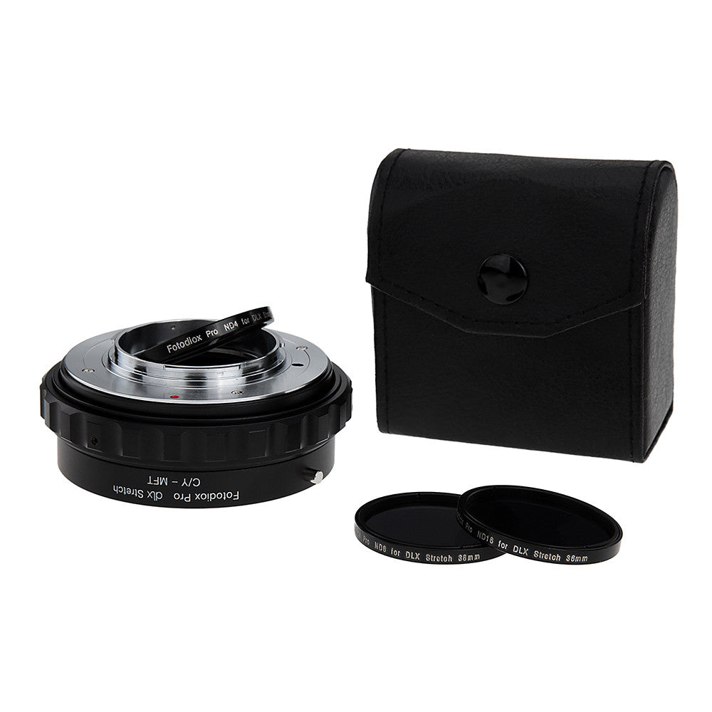 Fotodiox DLX Stretch Lens Mount Adapter - Contax/Yashica (CY) SLR Lens to Micro Four Thirds (MFT, M4/3) Mount Mirrorless Camera Body with Macro Focusing Helicoid and Magnetic Drop-In Filters