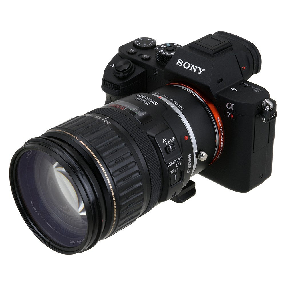 Fotodiox Pro Lens Mount Adapter Canon EOS (EF EF-S) D/SLR Lens to Sony Alpha E-Mount Mirrorless Camera Body
