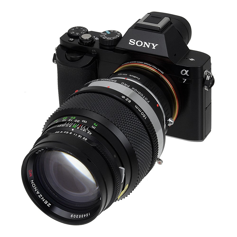 Fotodiox Pro Lens Mount Adapter - Bronica ETR Mount SLR Lenses to Sony Alpha E-Mount Mirrorless Camera Body