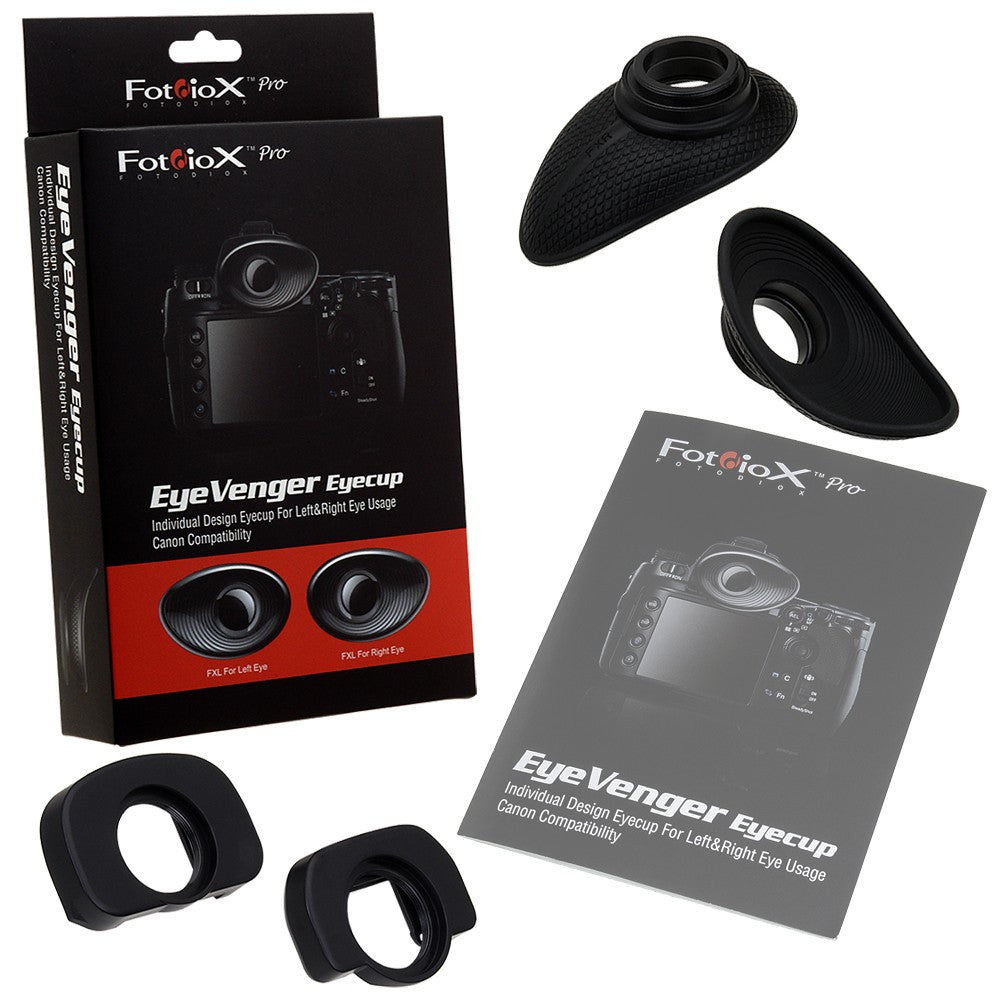 EyeVenger Eyecup Kit from Fotodiox Pro for Canon Professional DSLR Cameras - Individually Designed Left & Right Eyecups for Canon Pro DSLR Cameras