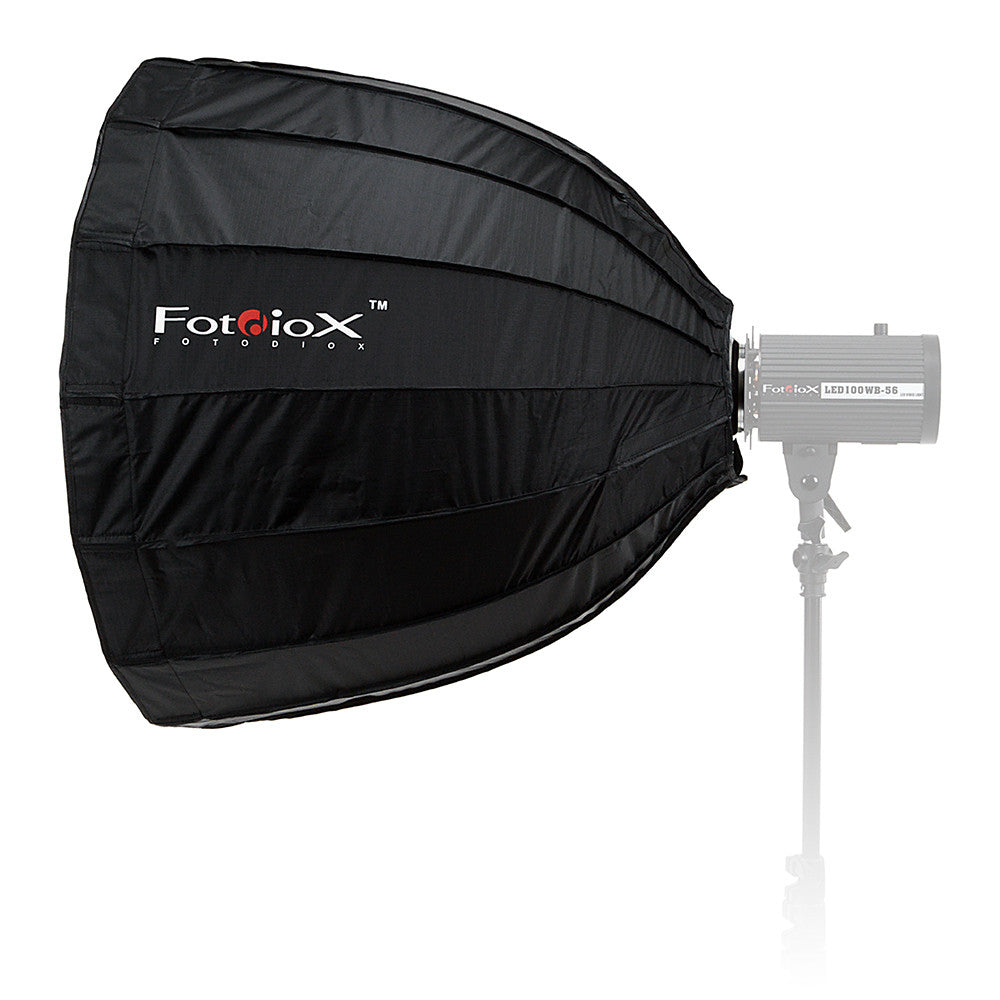 Fotodiox Deep EZ-Pro Parabolic Softbox with Profoto Speedring for Profoto and Compatible - Quick Collapsible Softbox with Silver Reflective Interior with Double Diffusion Panels