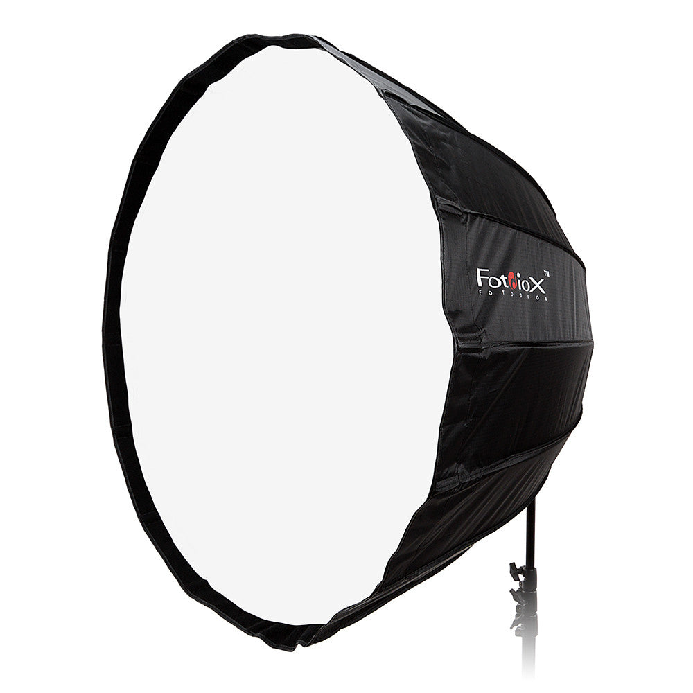 Fotodiox Deep EZ-Pro Parabolic Softbox with Quantum Qflash Speedring for Quantum, TRIO Flash and Compatible - Quick Collapsible Softbox with Silver Reflective Interior with Double Diffusion Panels