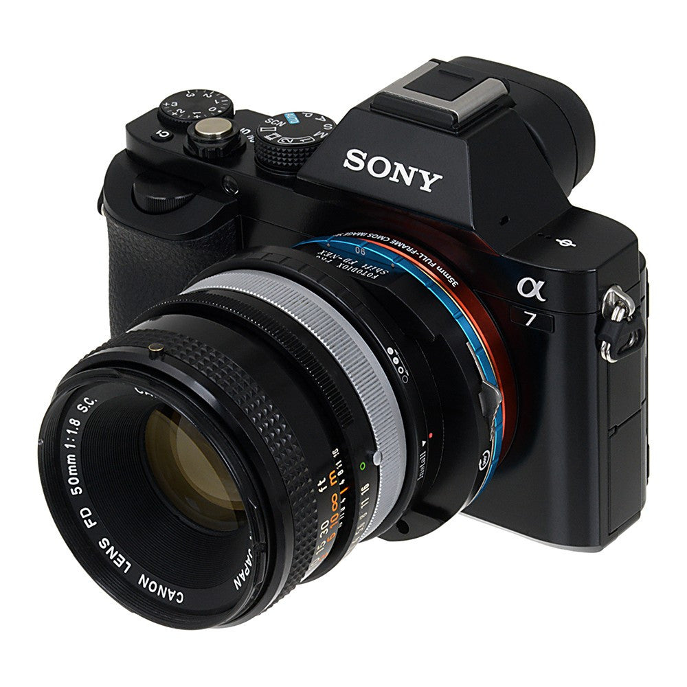 Fotodiox Shift Lens Mount Adapter - Canon FD & FL 35mm SLR lens to Sony Alpha E-Mount Mirrorless Camera Body