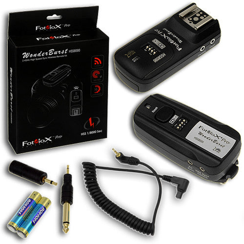 Fotodiox Pro WonderBurst High Speed Sync 1/8000 - 4-in-1 Radio Slave Trigger / Shutter Release Kit for Canon & Nikon Cameras