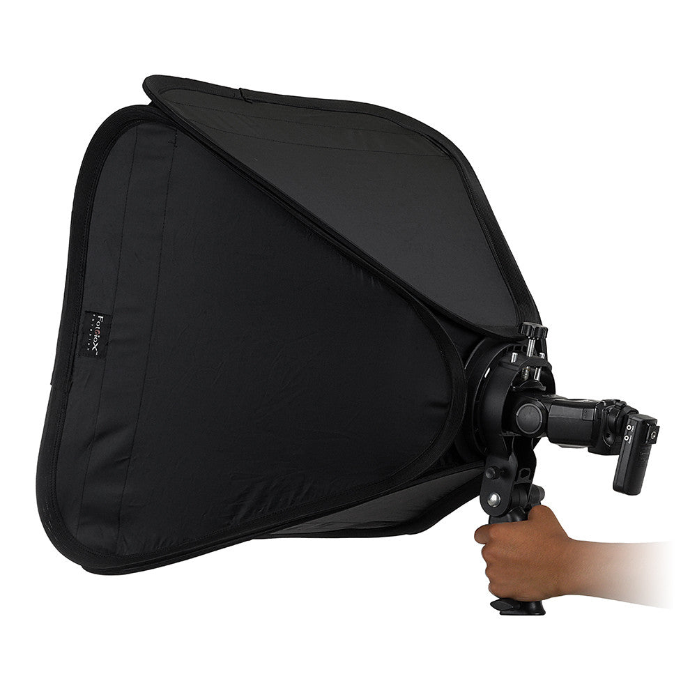 Fotodiox Pro Foldable Softbox Kit with Handled Flash / Speedlight Bracket, Remote Radio Trigger for both Speedlights and Bowens Mount Light Modifiers