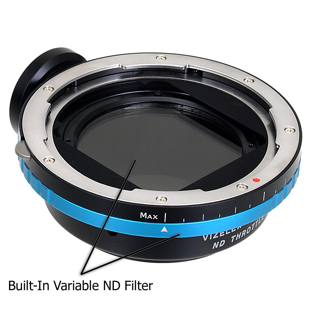 Vizelex ND Throttle Lens Mount Adapter - Hasselblad V-Mount SLR Lens to Nikon F Mount SLR Camera Body with Built-In Variable ND Filter (2 to 8 Stops)