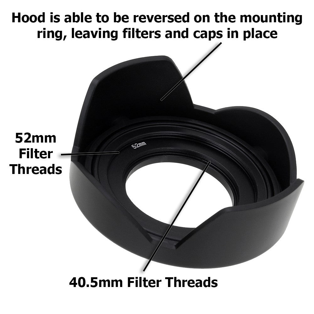 Fotodiox Reversible Lens Hood Kit 40.5mm / 52mm