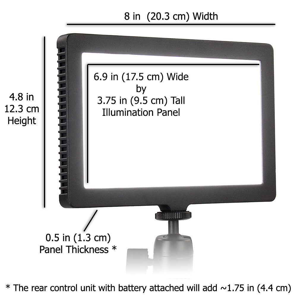 Fotodiox Pro FlapJack LED Edge Light C-200S - 5x8-Inch Rectangle Ultrathin, Ultrabright Professional Daylight LED Dimmable Photo/Video Light Kit