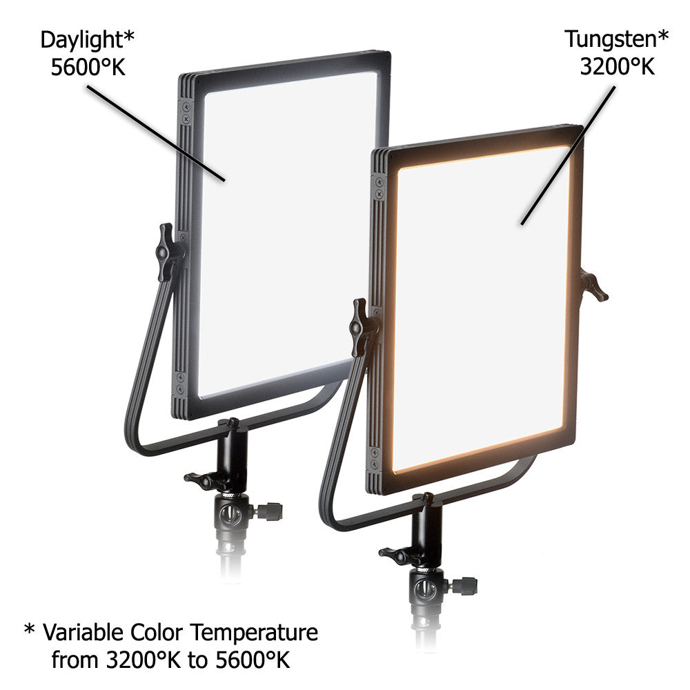 Fotodiox Pro FlapJack 1x1 LED C-518ASV Bicolor Edge Light - 12x12in Square Ultra-thin, Ultrabright, Dual Color LED Photo/Video Light Kit