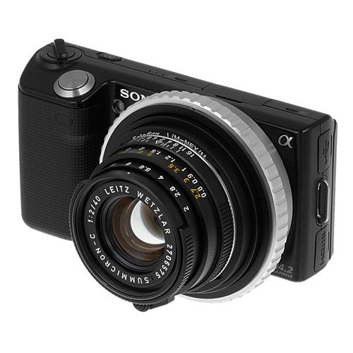 Fotodiox Macro Lens Mount Adapter - Leica M Rangefinder Lens to Sony Alpha E-Mount Mirrorless Camera Body with Variable Close Focusing