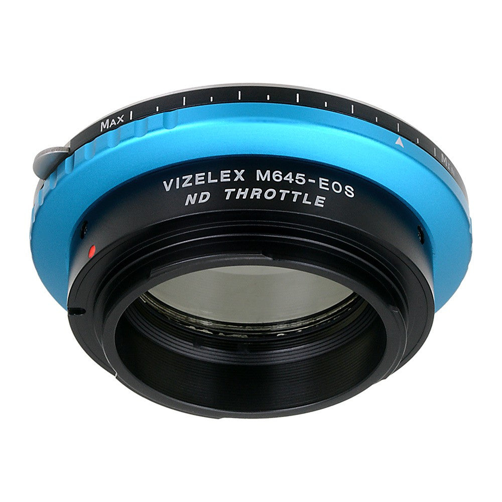 Vizelex ND Throttle Lens Mount Adapter - Mamiya 645 (M645) Mount Lenses to Canon EOS (EF, EF-S) Mount SLR Camera Body with Built-In Variable ND Filter (2 to 8 Stops)