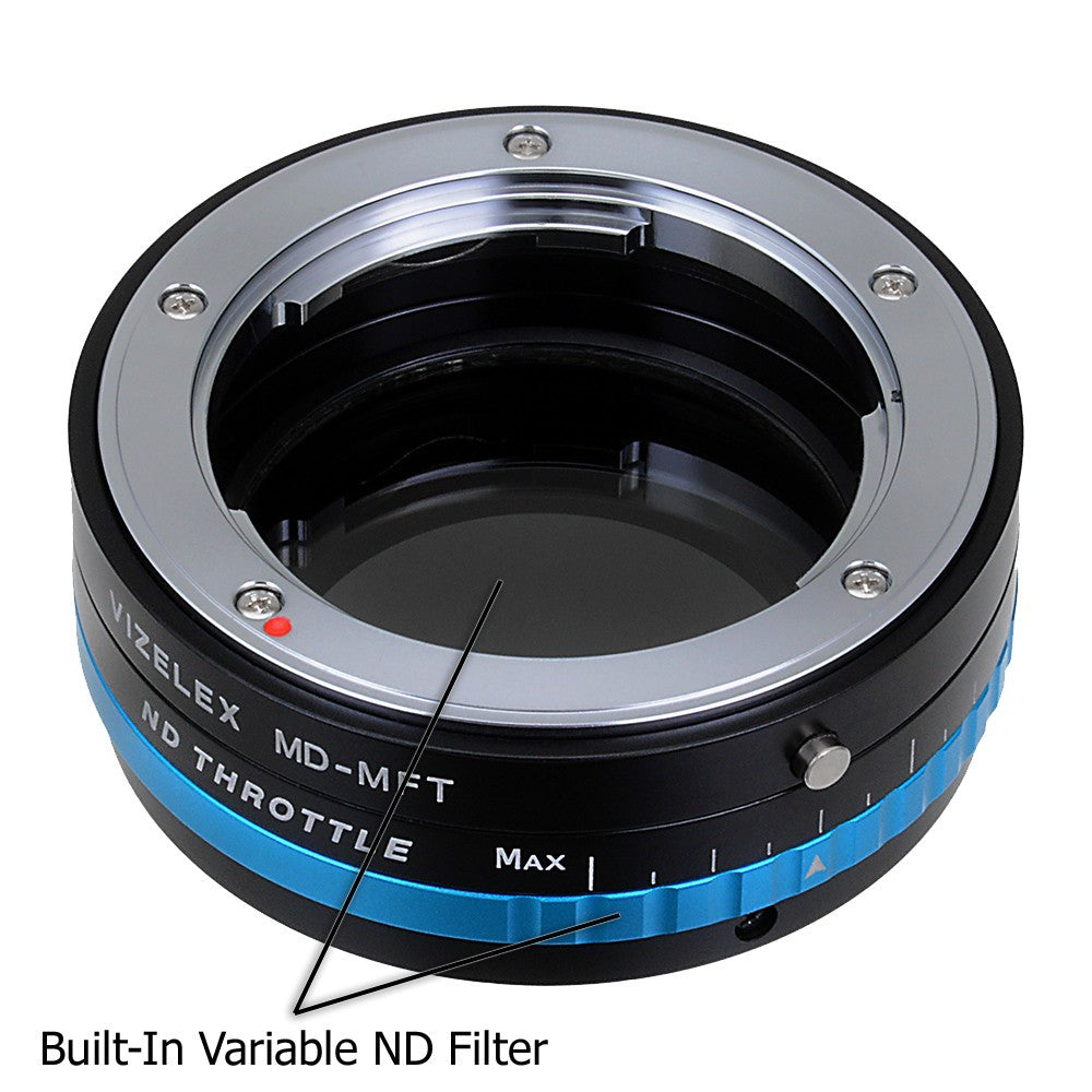 Vizelex ND Throttle Lens Mount Adapter - Minolta Rokkor (SR / MD / MC) SLR Lens to Micro Four Thirds (MFT, M4/3) Mount Mirrorless Camera Body with Built-In Variable ND Filter (2 to 8 Stops)