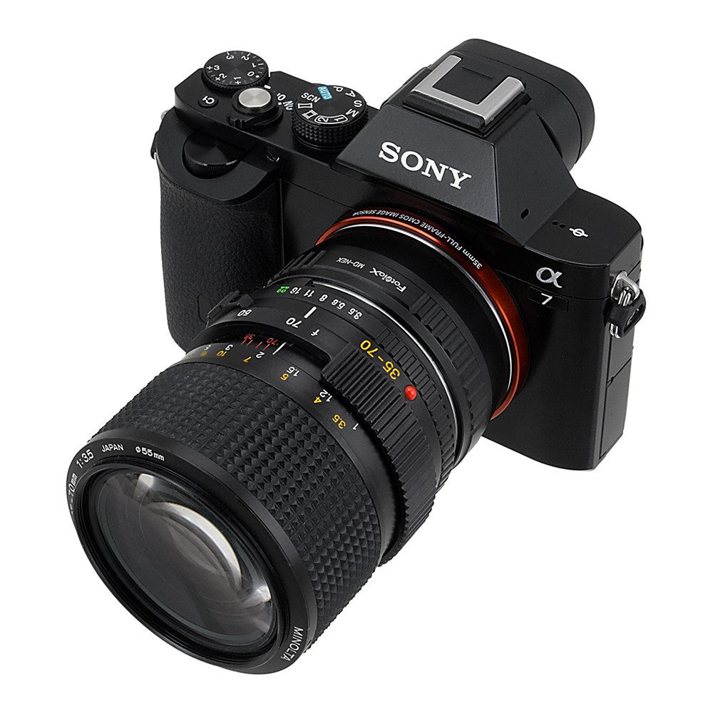 Fotodiox Lens Mount Adapter - Minolta Rokkor (SR / MD / MC) SLR Lens to  Sony Alpha E-Mount Mirrorless Camera Body