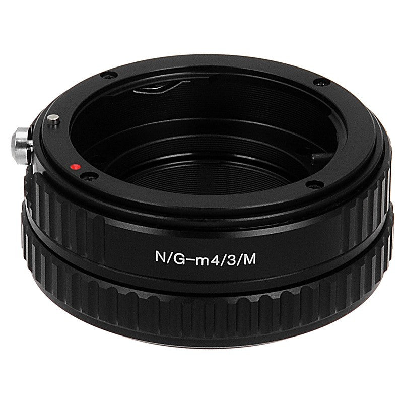 Nikon G SLR Lens to Micro Four Thirds (MFT, M4/3) Mount Mirrorless Camera Body Adapter, with Aperture Control Dial, and Macro Focusing Helicoid