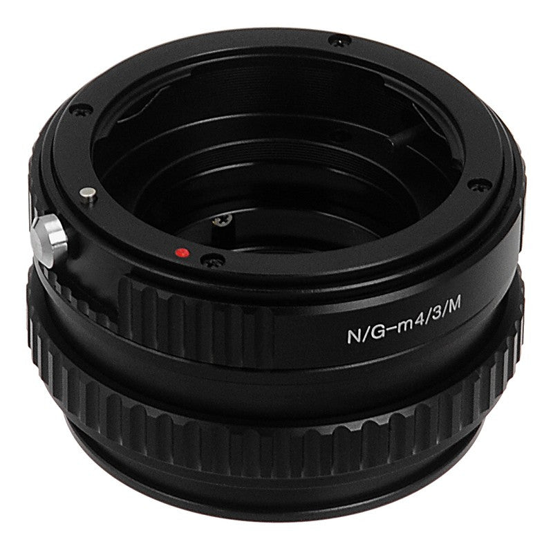 Fotodiox Lens Mount Macro Adapter - Nikon Nikkor F Mount G-Type D/SLR Lens to Micro Four Thirds (MFT, M4/3) Mount Mirrorless Camera Body, for Variable Close Focus with Built-In Aperture Control Dial