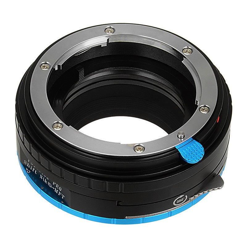 Fotodiox Pro Lens Mount Shift Adapter - Nikon Nikkor F Mount G-Type D/SLR Lens to Micro Four Thirds (MFT, M4/3) Mount Mirrorless Camera Body, with Built-In Aperture Control Dial