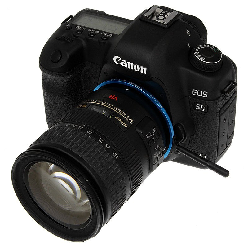 Fotodiox Pro Lens Mount Cine Adapter - Nikon Nikkor F Mount G-Type D/SLR Lens to Canon EOS (EF, EF-S) Mount SLR Camera Body with Built-In Aperture Control Handle
