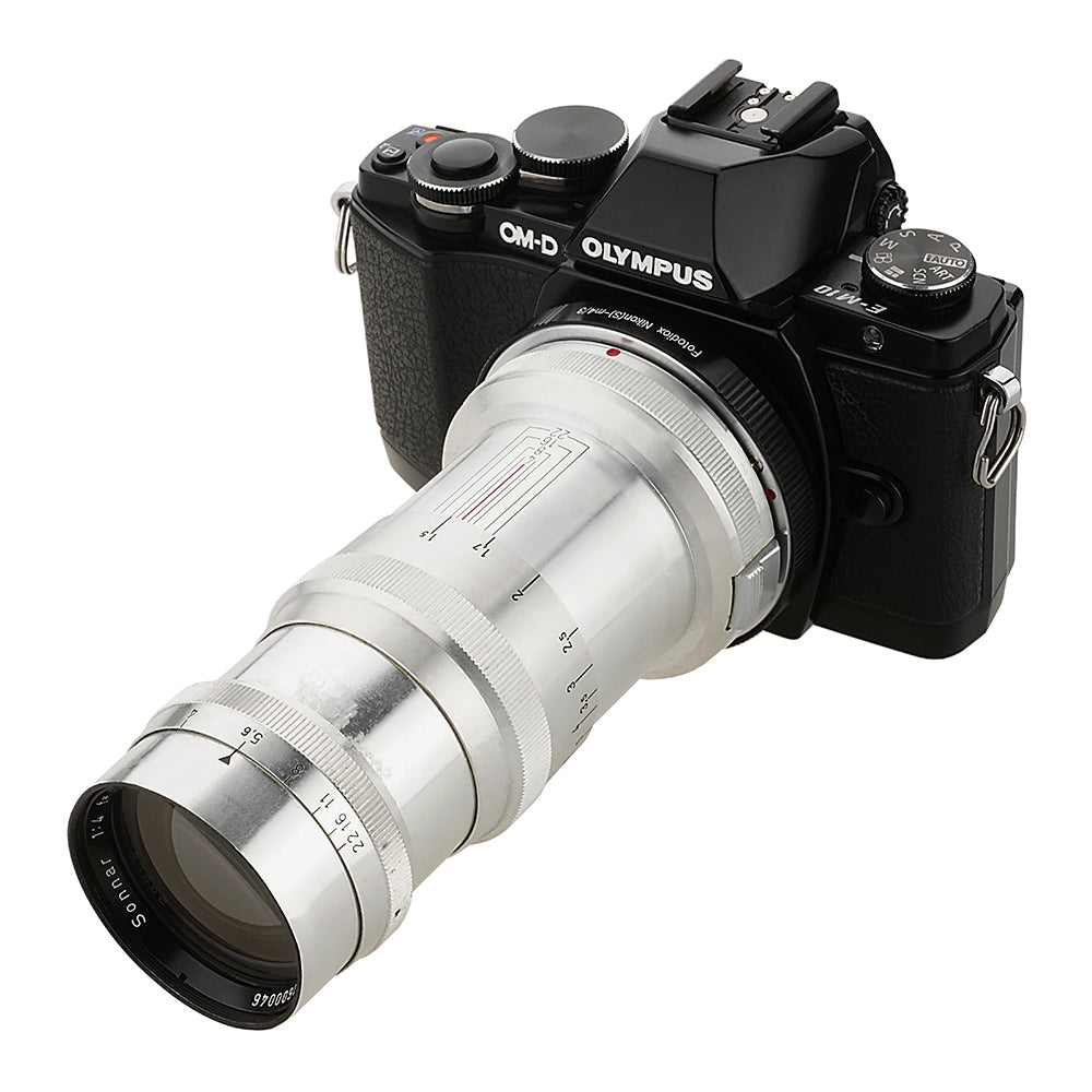 Fotodiox Lens Mount Adapter - Nikon Nikkor S Rangefinder Lens to Micro Four Thirds (MFT, M4/3) Mount Mirrorless Camera Body