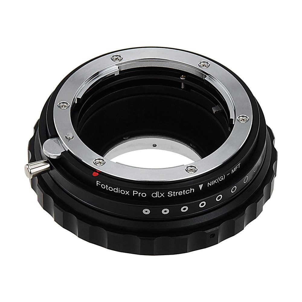 Fotodiox DLX Stretch Lens Mount Adapter - Nikon Nikkor F Mount G-Type D/SLR Lens to Micro Four Thirds (MFT, M4/3) Mount Mirrorless Camera Body with Macro Focusing Helicoid and Magnetic Drop-In Filters