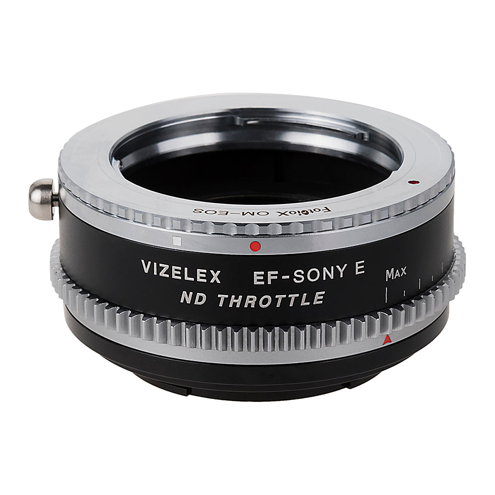 Vizelex Cine ND Throttle Lens Mount Double Adapter - Olympus Zuiko (OM) 35mm SLR & Canon EOS (EF, EF-S) Mount Lenses to Sony Alpha E-Mount Mirrorless Camera Body with Built-In Variable ND Filter (2 to 8 Stops)
