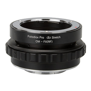 Fotodiox DLX Stretch Lens Mount Adapter - Olympus Zuiko (OM) 35mm SLR Lens to Fujifilm Fuji X-Series Mirrorless Camera Body with Macro Focusing Helicoid and Magnetic Drop-In Filters