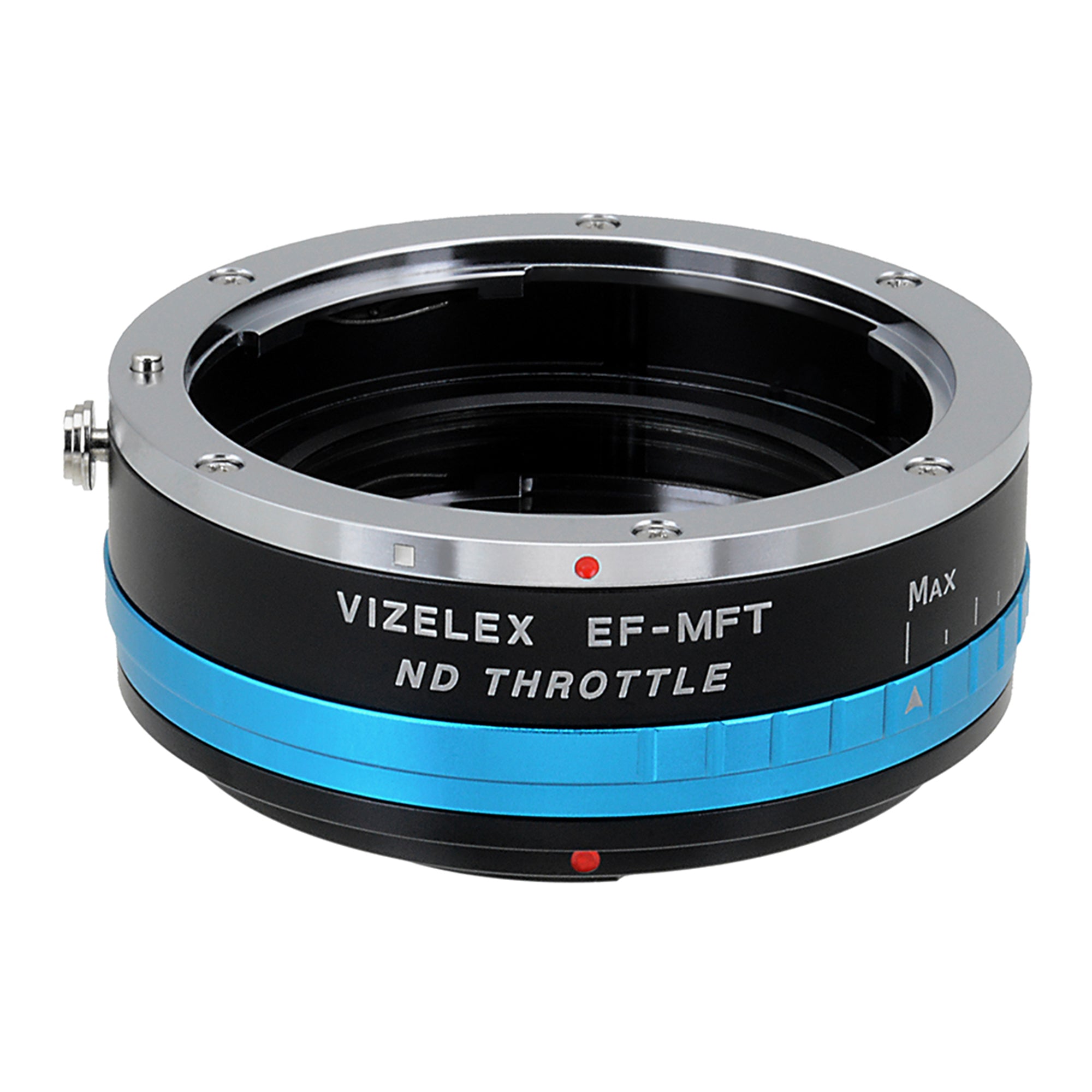 Vizelex ND Throttle Lens Mount Adapter - Olympus Zuiko (OM) 35mm SLR Lens to Micro Four Thirds (MFT, M4/3) Mount Mirrorless Camera Body, with Built-In Variable ND Filter (2 to 8 Stops)