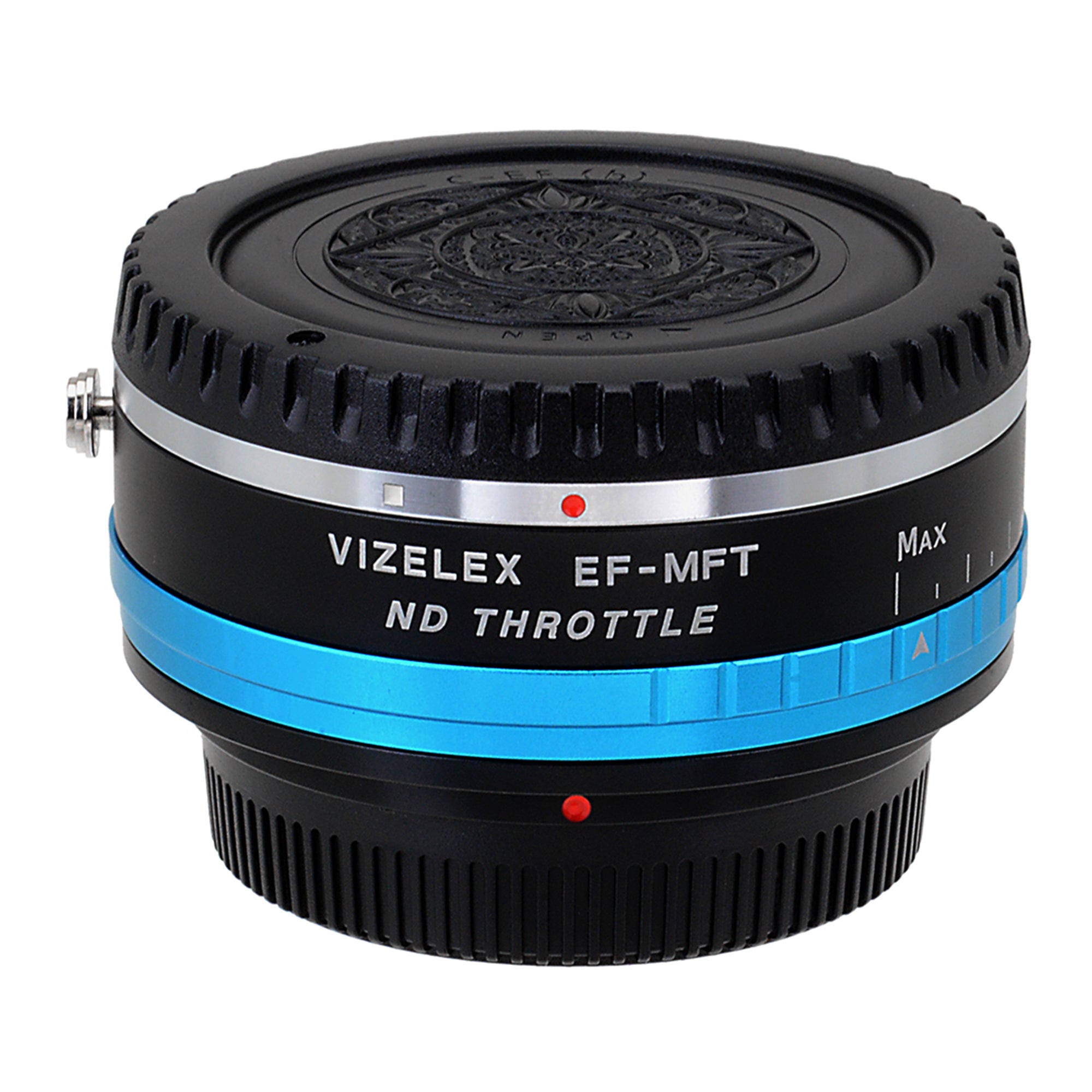 Vizelex ND Throttle Lens Mount Adapter - Olympus Zuiko (OM) 35mm SLR Lens to Micro Four Thirds (MFT, M4/3) Mount Mirrorless Camera Body, with Built-In Variable ND Filter (2 to 8 Stops)