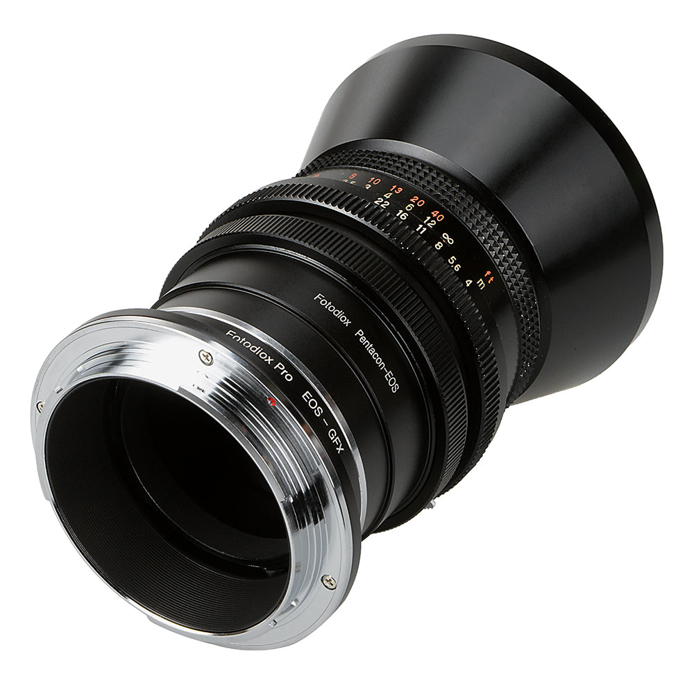 Fotodiox Pro Lens Mount Double Adapter, Pentacon 6 (Kiev 60) SLR and Canon EOS (EF / EF-S) D/SLR Lenses to Fujifilm G-Mount GFX Mirrorless Digital Camera Systems (such as GFX 50S and more)