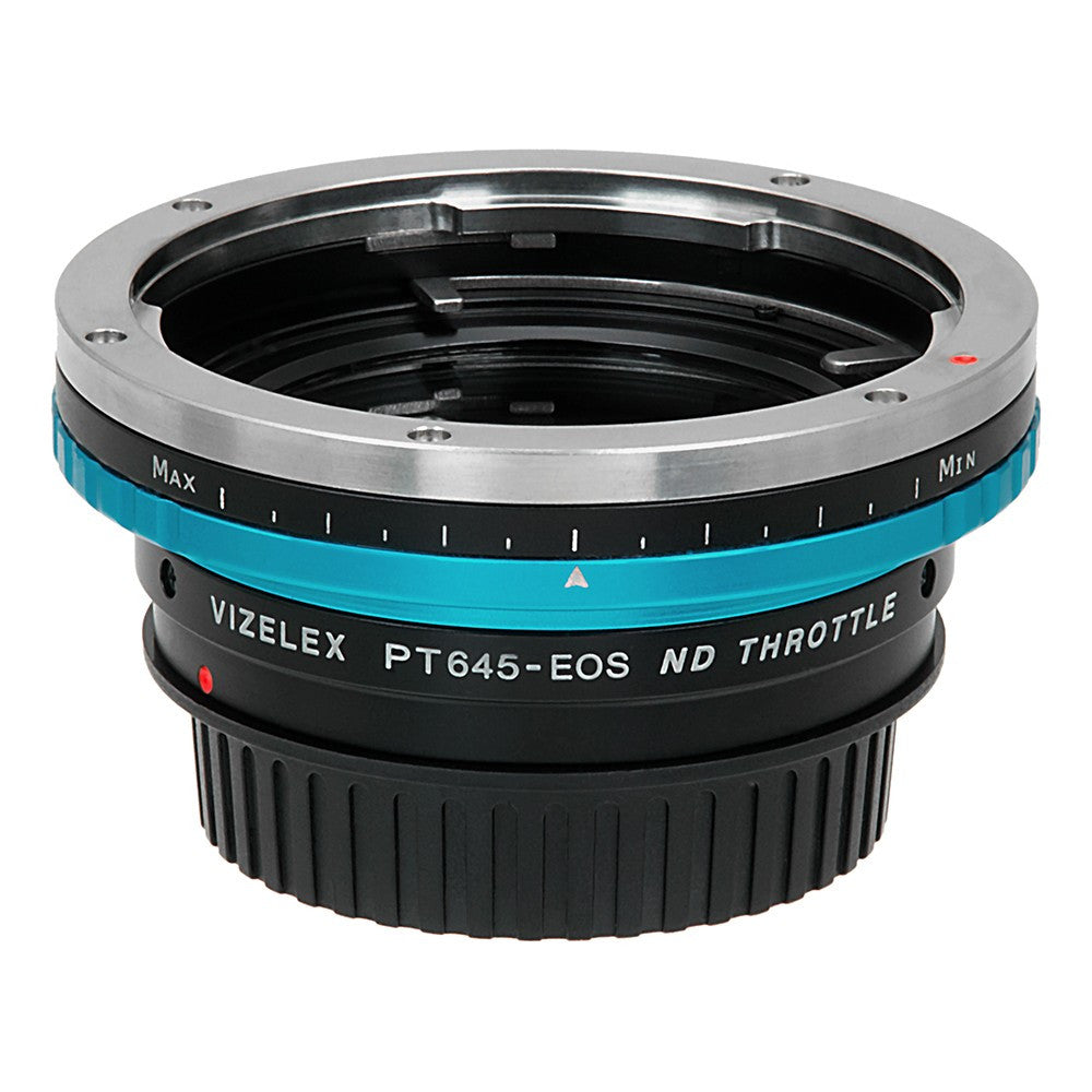 Vizelex ND Throttle Lens Mount Adapter - Pentax 645 (P645) Mount SLR Lens to Canon EOS (EF, EF-S) Mount SLR Camera Body with Built-In Variable ND Filter (2 to 8 Stops)