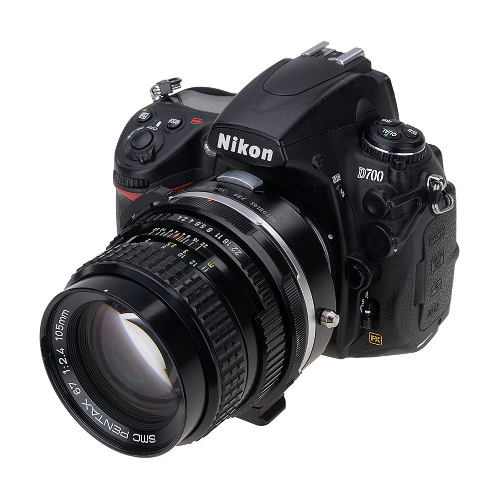 Fotodiox Pro Lens Mount Shift Adapter - Pentax 6x7 (P67, PK67) Mount SLR Lens to Nikon F Mount SLR Camera Body