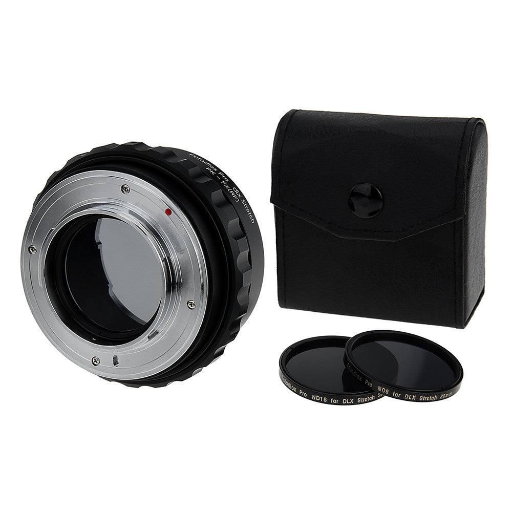 Fotodiox DLX Stretch Lens Mount Adapter - Pentax K Mount (PK) SLR Lens to Fujifilm Fuji X-Series Mirrorless Camera Body with Macro Focusing Helicoid and Magnetic Drop-In Filters