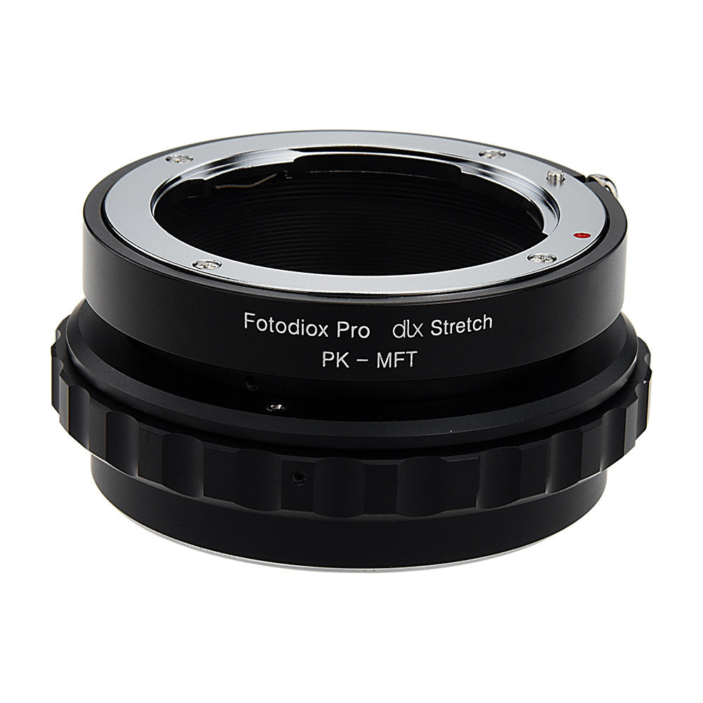 Fotodiox DLX Stretch Lens Mount Adapter - Pentax K Mount (PK) SLR Lens to Micro Four Thirds (MFT, M4/3) Mount Mirrorless Camera Body with Macro Focusing Helicoid and Magnetic Drop-In Filters