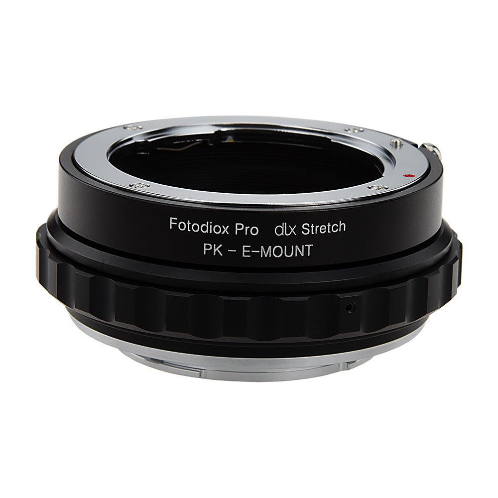 Fotodiox DLX Stretch Lens Mount Adapter - Pentax K Mount (PK) SLR Lens to Sony Alpha E-Mount Mirrorless Camera Body with Macro Focusing Helicoid and Magnetic Drop-In Filters