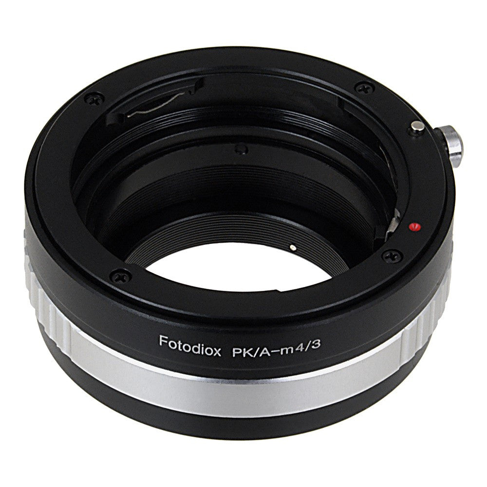 Fotodiox Lens Mount Adapter - Pentax K Mount (PK) SLR Lens to Micro Four Thirds (MFT, M4/3) Mount Mirrorless Camera Body, with Built-In Aperture Control Dial