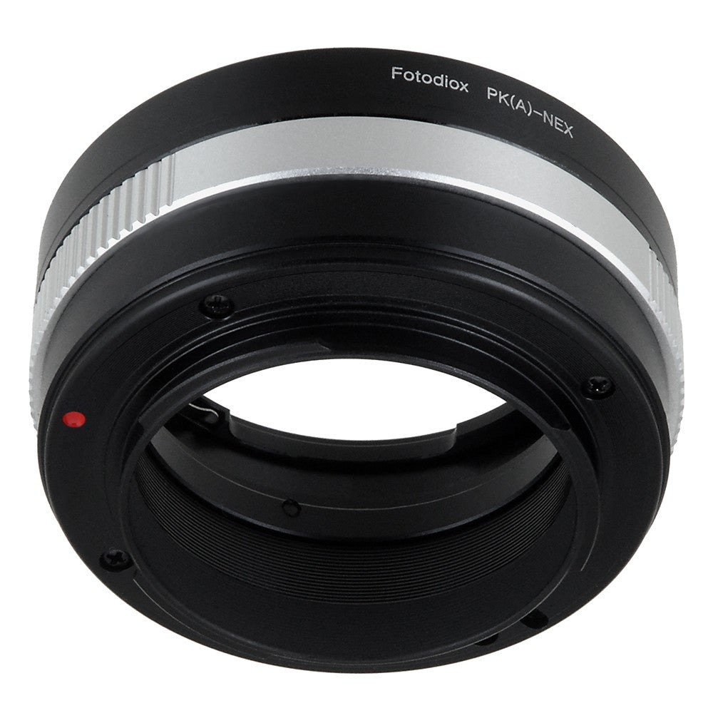 Fotodiox Lens Mount Adapter - Pentax K AF Mount (PKAF) DSLR Lens to Sony Alpha E-Mount Mirrorless Camera Body with Built-In Aperture Control Dial