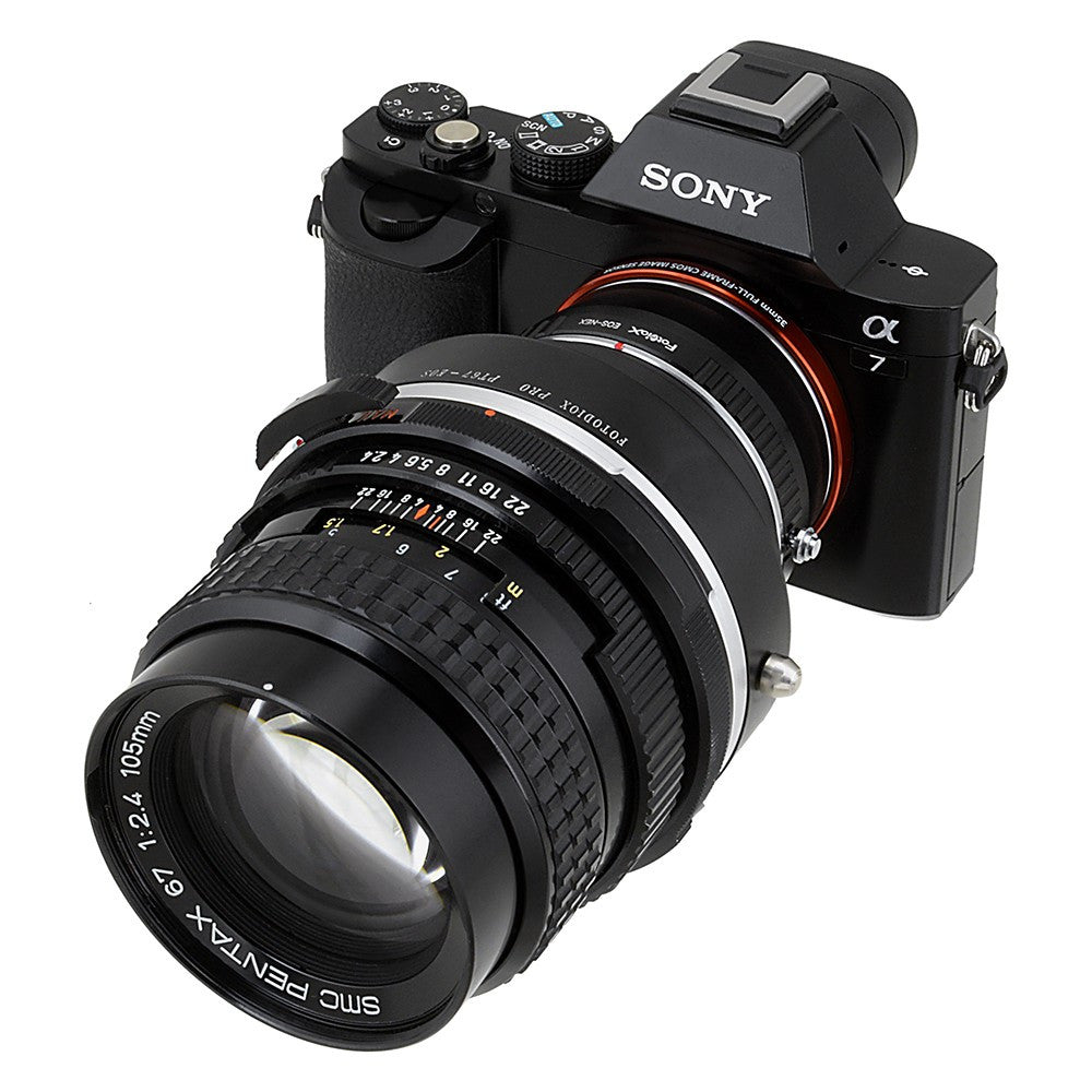 Pentax 67 SLR Lens to Sony Alpha E-Mount Camera Body Adapter