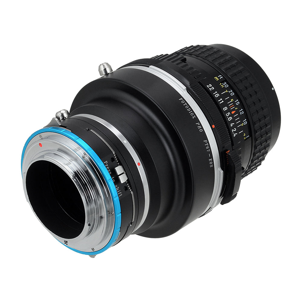 Fotodiox Pro Lens Mount Shift Double Adapter - Pentax 6x7 (P67, PK67) Mount SLR Lens to Sony Alpha E-Mount Mirrorless Camera Body